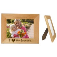 Personalized I Love My Grandma Wood 5 x 7 Engraved Frame Horizontal   381900719639